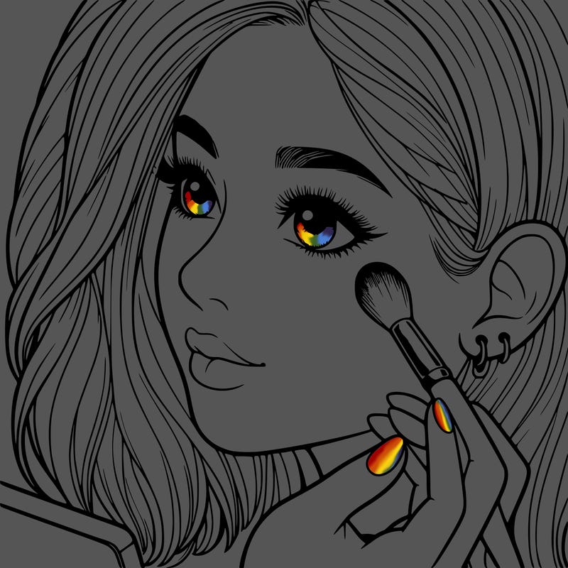 a realistic girl doing her makeup