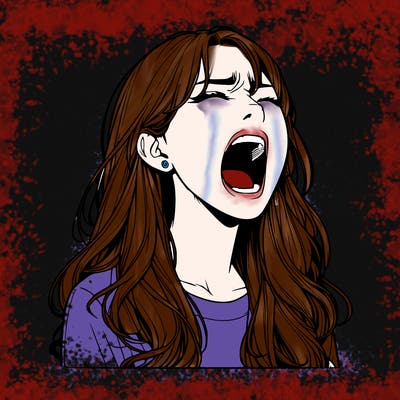 screaming realistic, girl