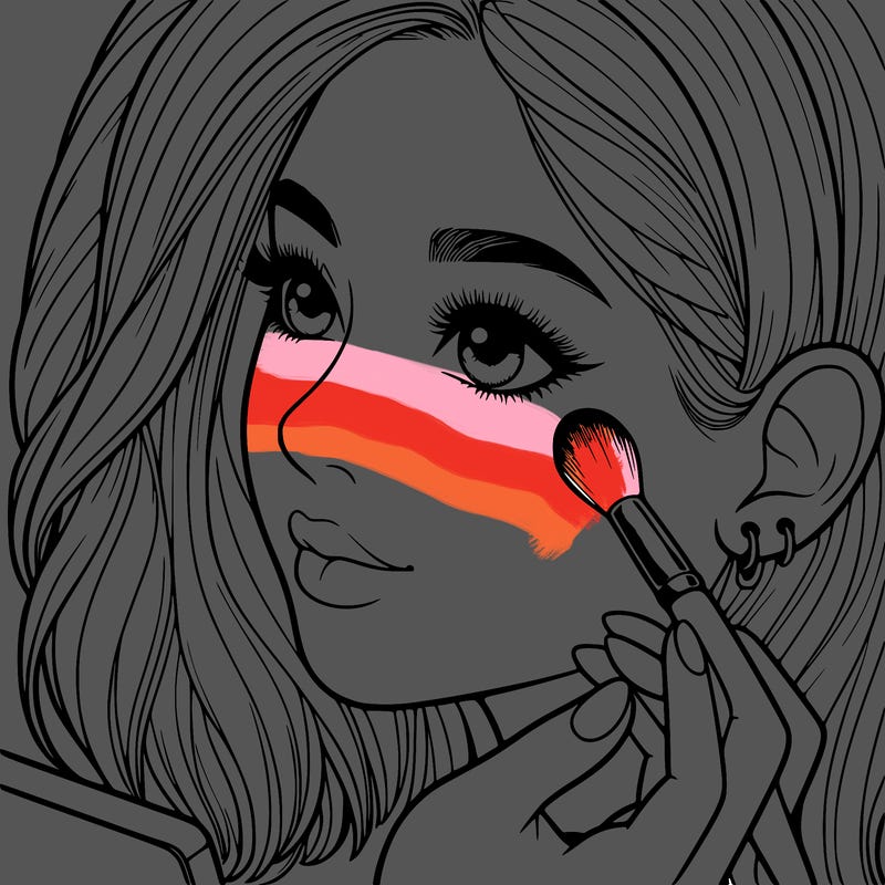 a realistic girl doing her makeup