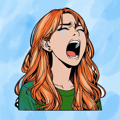 screaming realistic, girl