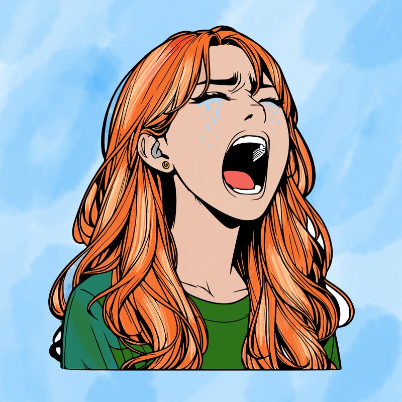 screaming realistic, girl