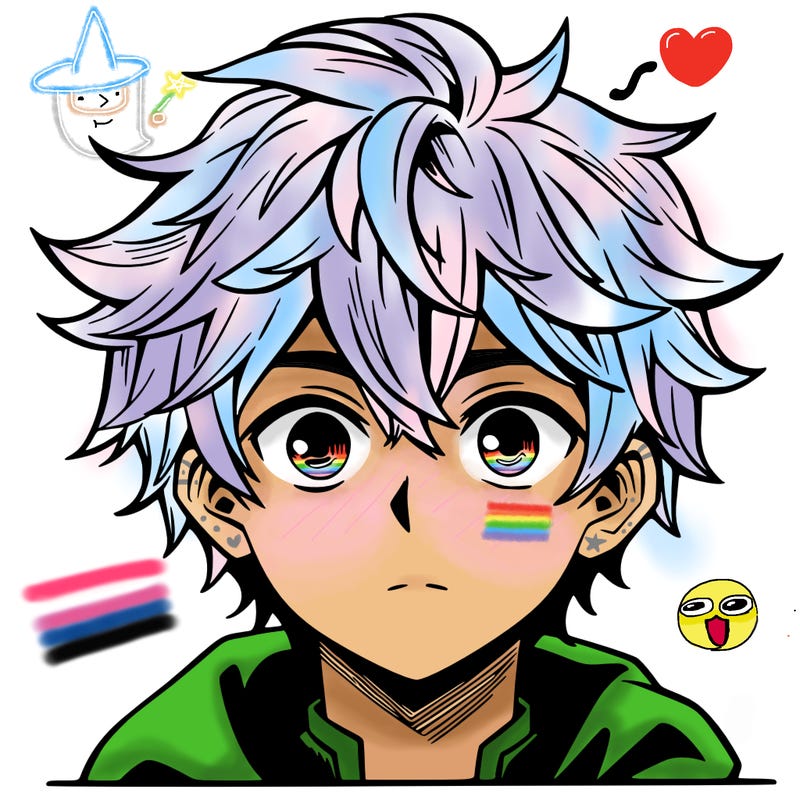 manga character male with mouth and cute