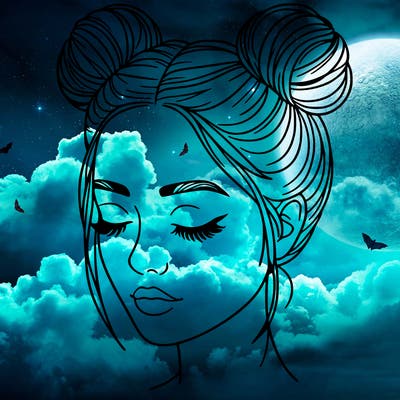 woman with hair buns