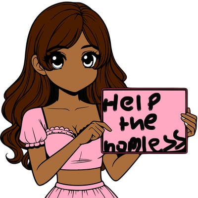 realistic pretty girl holding blank sign