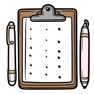 blank clip board with pen