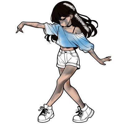 realistic girl danceing