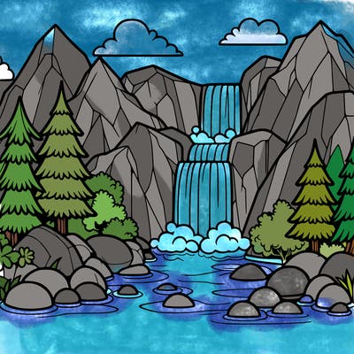 waterfall in mountain