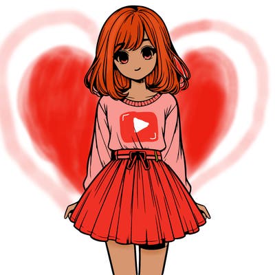 realistic girl with a skirt on