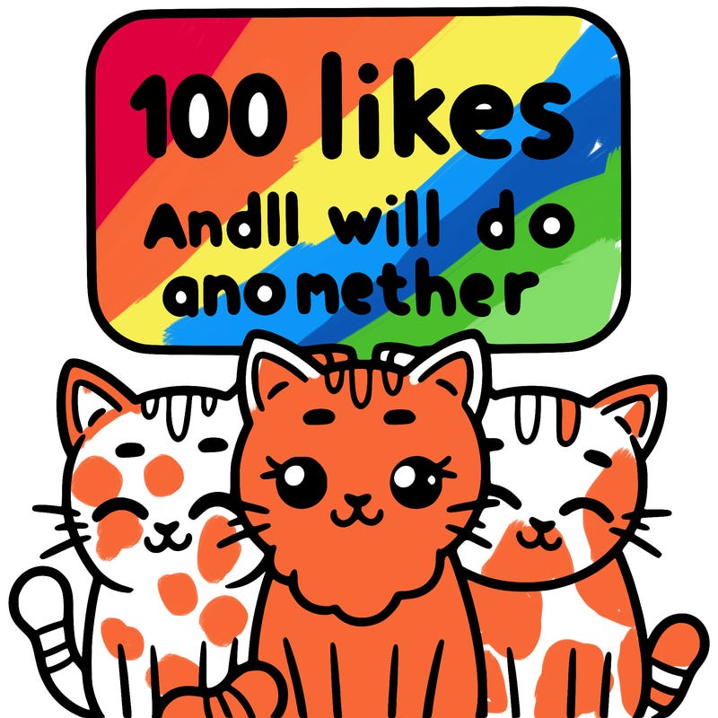 cats that says 100 likes and we will do another one