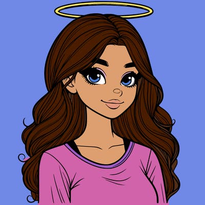 realistic girl with a halo