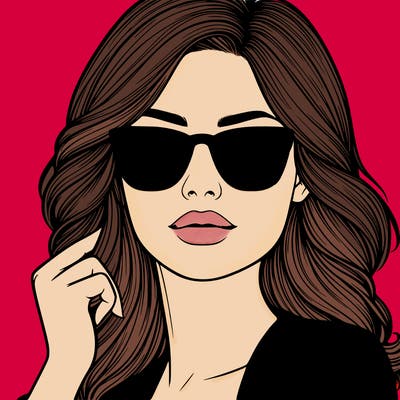 realistic woman with sunglasses