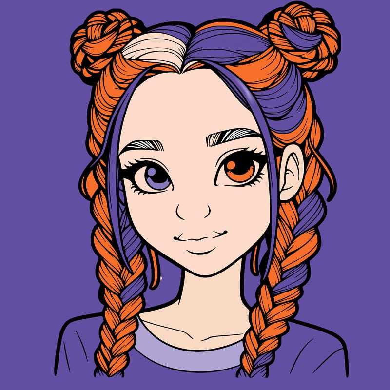 realistic girl with braids