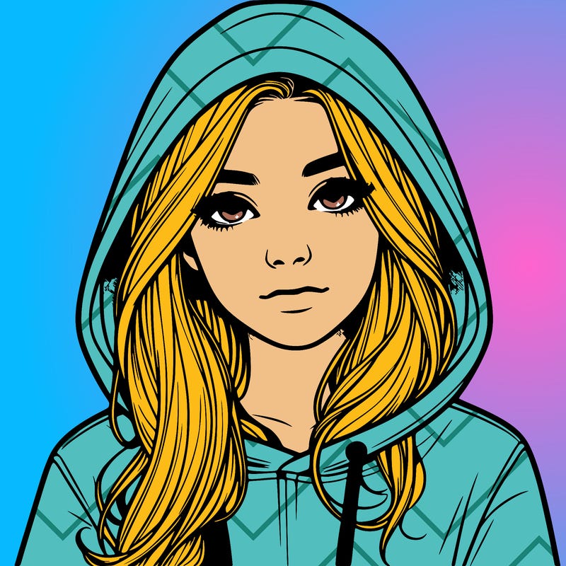 realistic girl with a hoodie