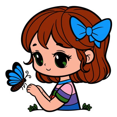 girl with a butterfly