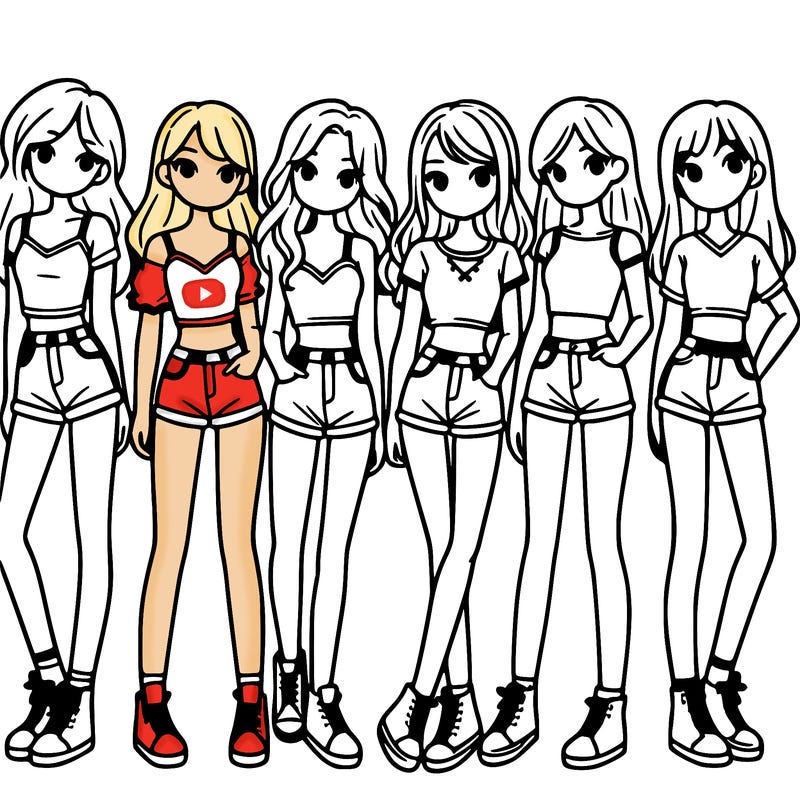 a group of girls wearing crop tops and shorts