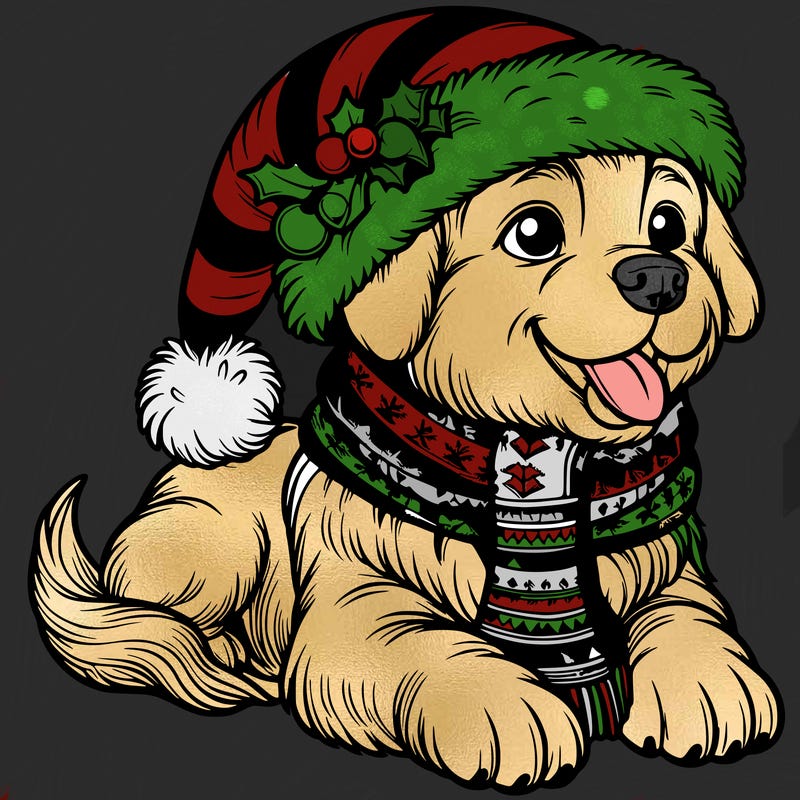 realistic christmas dog