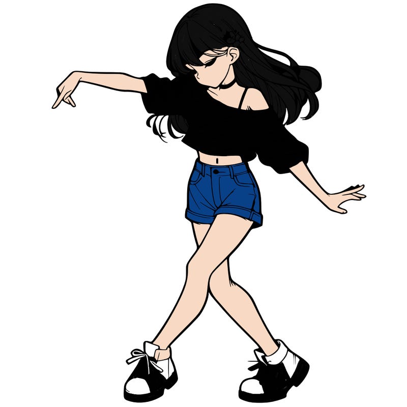realistic girl danceing