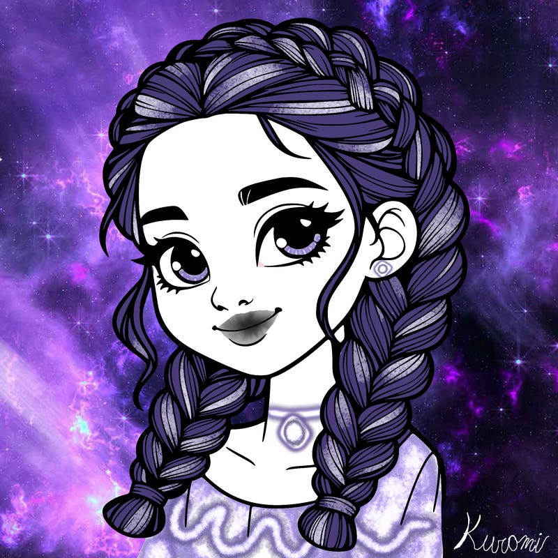 girl with braids realistic