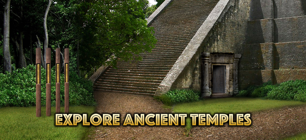 The Lost Treasure - An ancient stone temple entrance in a lush jungle setting from The Lost Treasure adventure game