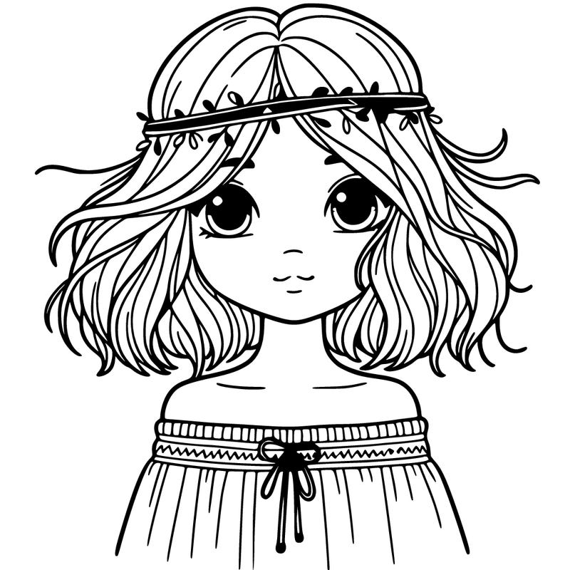 a girl with boho knotless bob hair