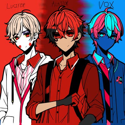 trio of anime boys