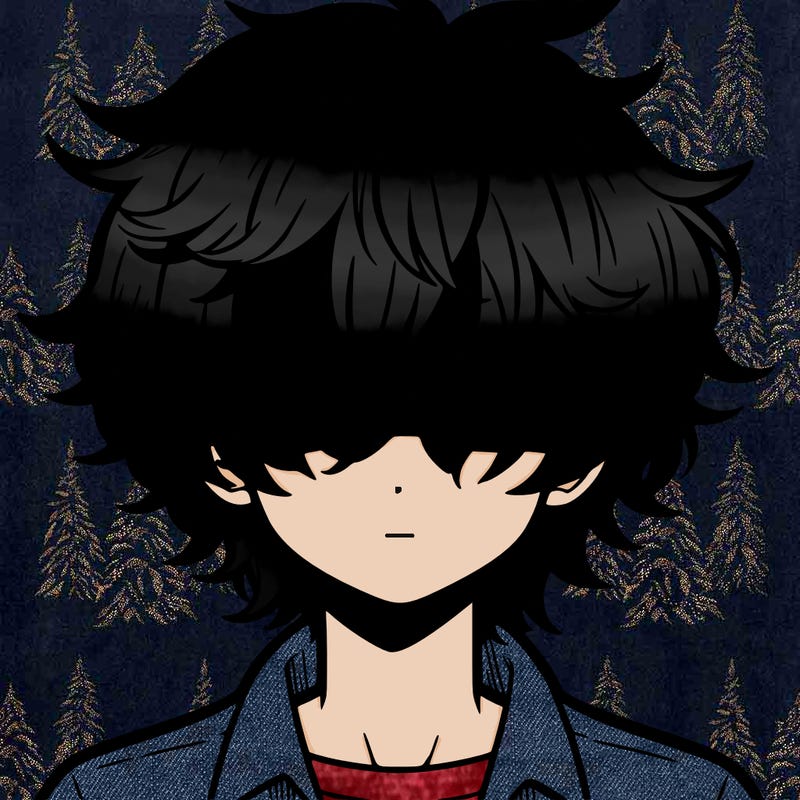 manga boy fluffy hair covering his eyes