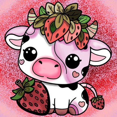 cute strawberry cow