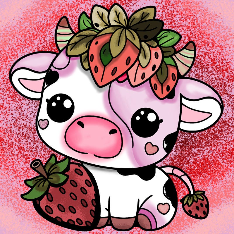 cute strawberry cow