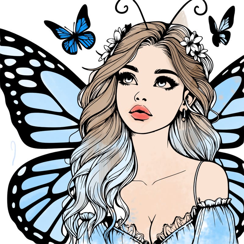 butterfly fairy realistic girl