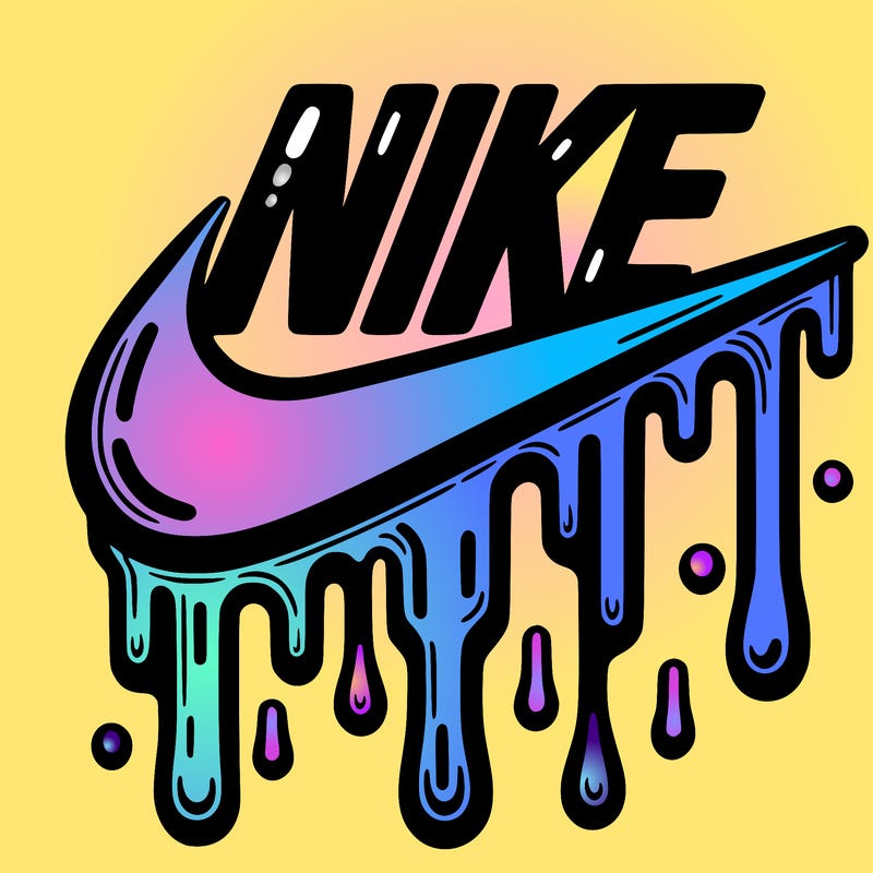 dripping nike logo