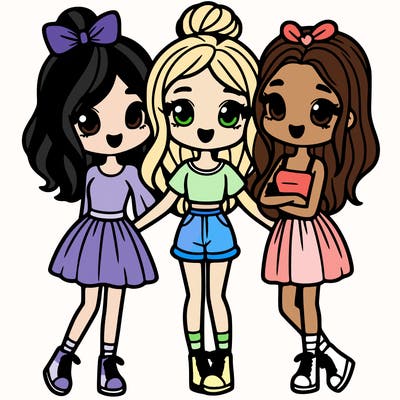 three girl best friends