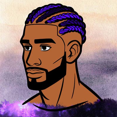 human man with short braids