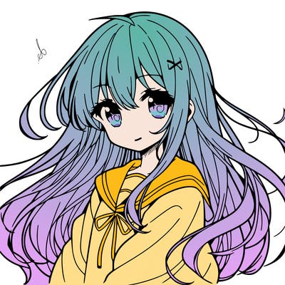 anime girl long hair