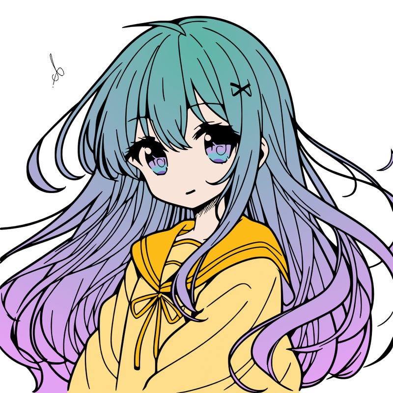 anime girl long hair