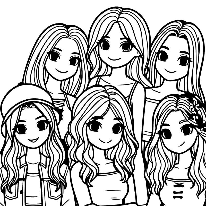 a group of five girls friends