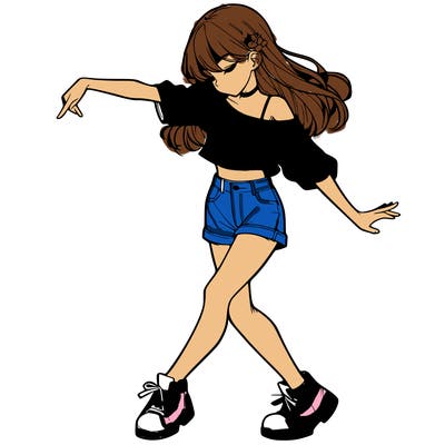 realistic girl danceing