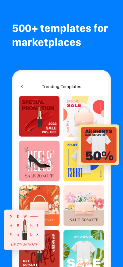 PhotoClip:AI Background Eraser - A variety of professional marketplace templates for product sales and e-commerce promotions in the PhotoClip app