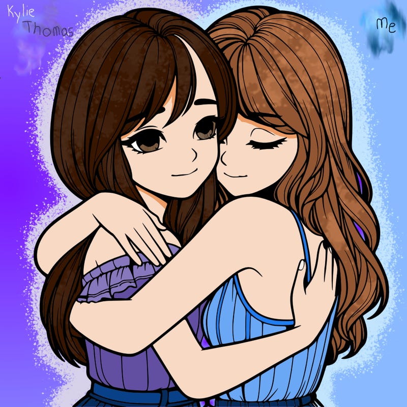 realistic girls hugging