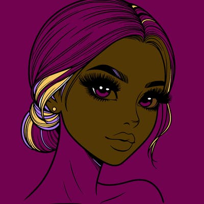 realistic girl with lashes