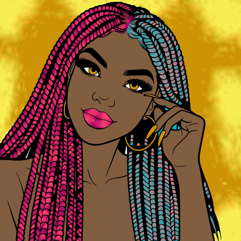 beautiful woman with box braids