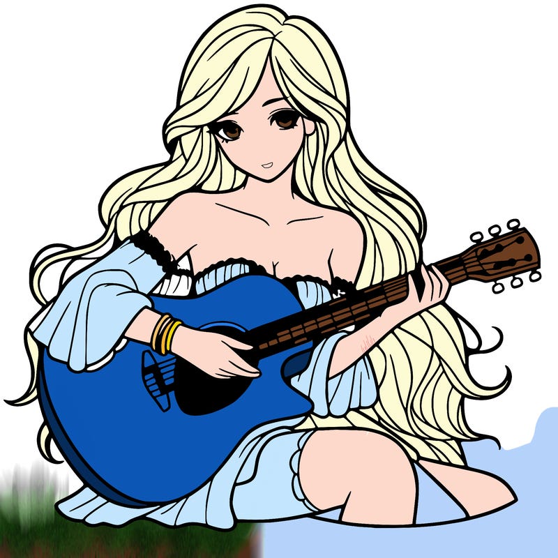 beautiful girl playing the guitar