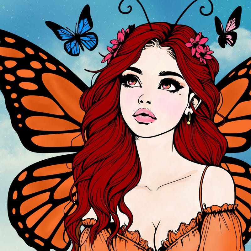 butterfly fairy realistic girl