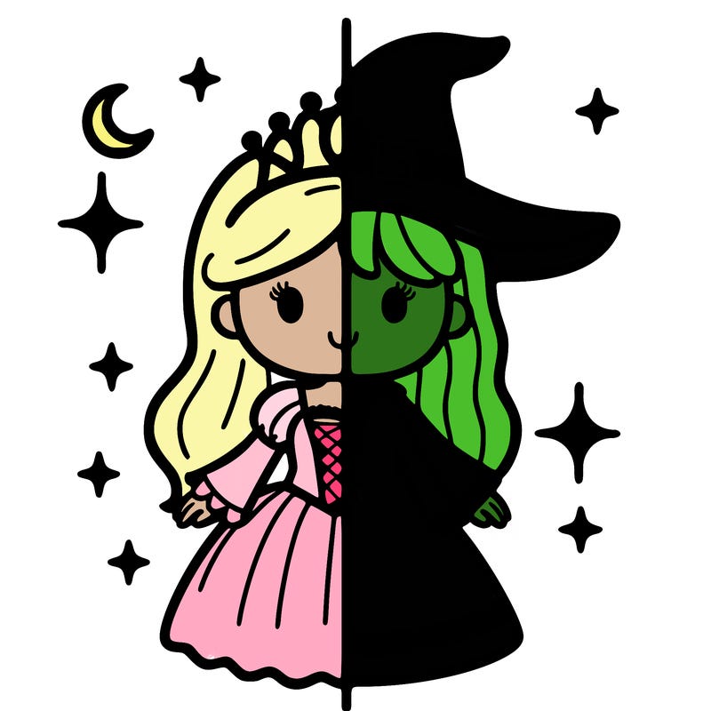 split princess and witch