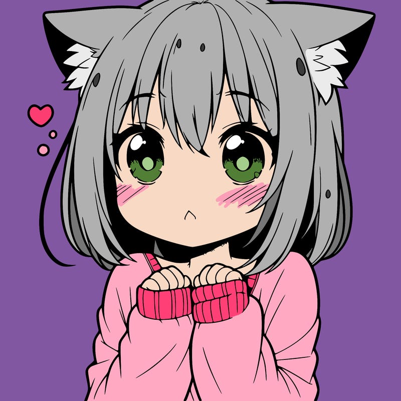 shy anime catgirl