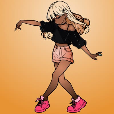 realistic girl danceing