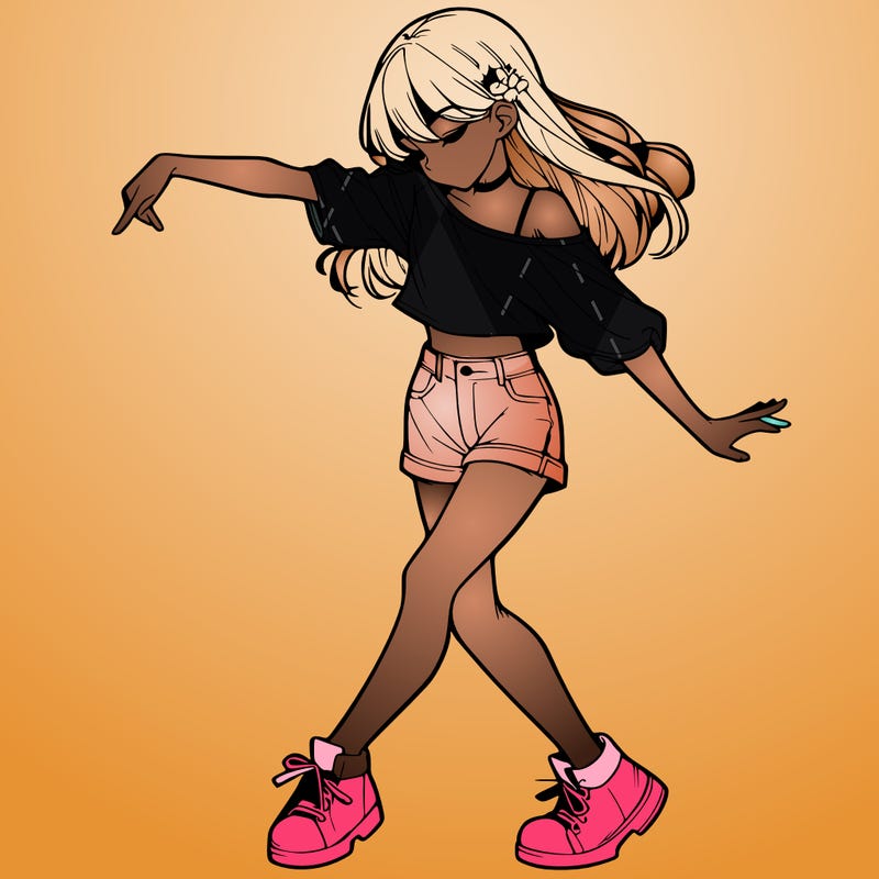 realistic girl danceing