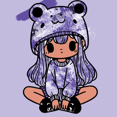 a girl wearing a frog hat and some frog socks