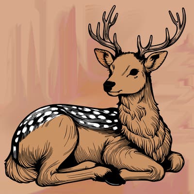 realistic deer with antlers
