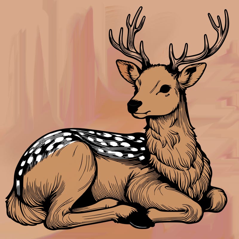 realistic deer with antlers