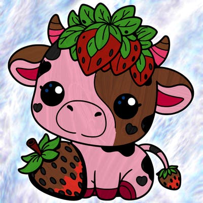 cute strawberry cow